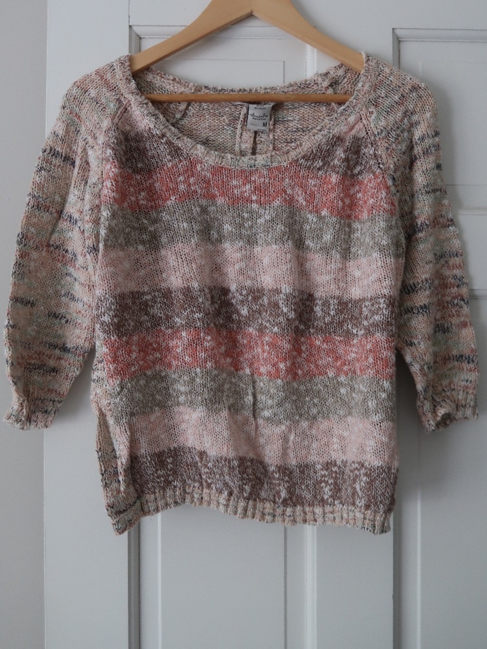 American Rag Knit Sweater | Size M | Button Back Open Detail Soft Multicolor
